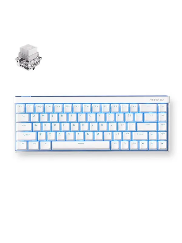 MCHOSE Ace 68 Air Mount Tai Magnetic Hall Effect - Gaming Keyboard - Utan numpad - Engelska (US) - Vit
