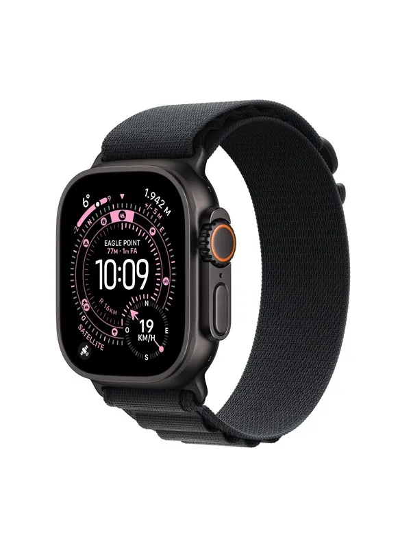 Apple Watch Ultra 3 GPS + Cellular 49mm Black Titanium Case with Black Alpine Loop - Large