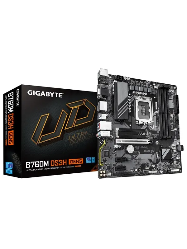 GIGABYTE B760M DS3H GEN5 Moderkort - Intel B760 - Intel LGA1700 - DDR5 RAM - Micro-ATX