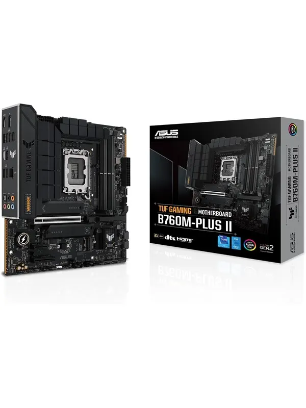 ASUS TUF GAMING B760M-PLUS II Moderkort - Intel B760 - Intel LGA1700 - DDR5 RAM - Micro-ATX