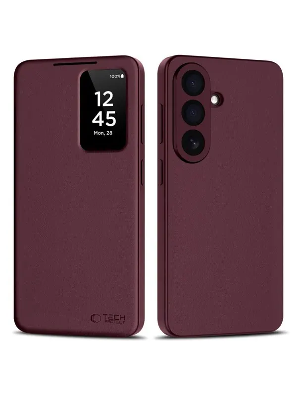 Tech-Protect Smart Wallet Case for Samsung Galaxy S26 - Burgundy