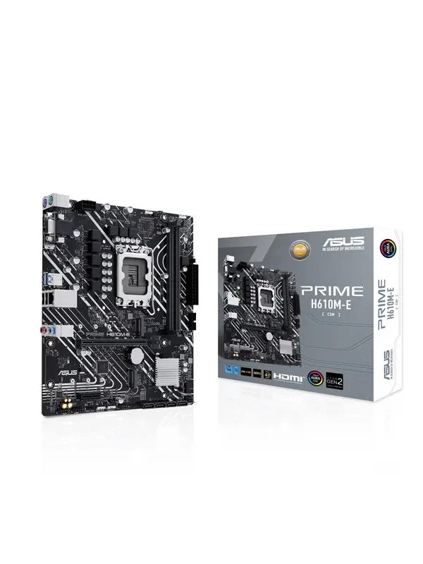 ASUS PRIME H610M-E-CSM Moderkort - Intel H610 - Intel LGA1700 - DDR5 RAM - Micro-ATX