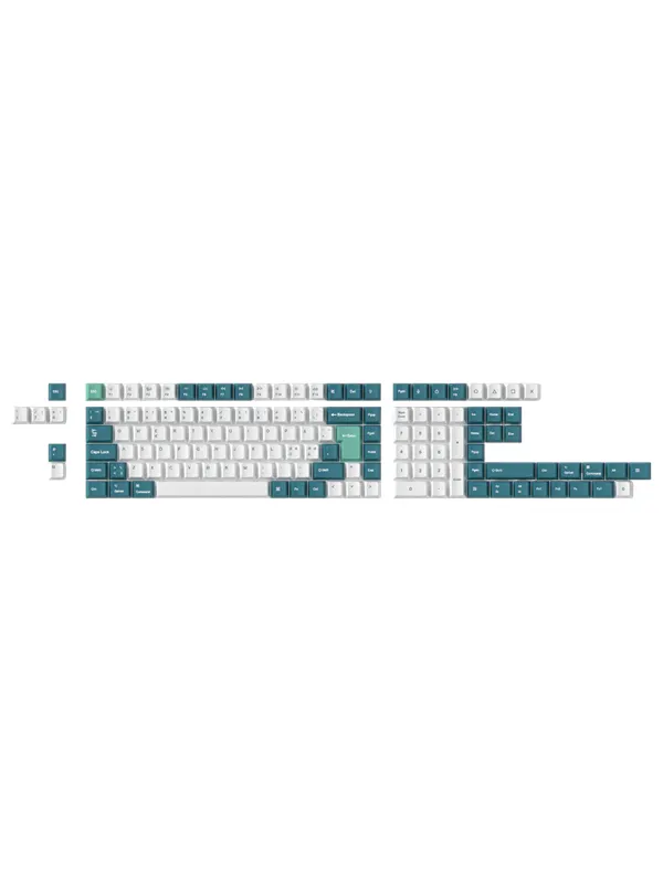 Keychron PBT Full Keycap Set White Mint - Knappsats - Nordisk - Vit