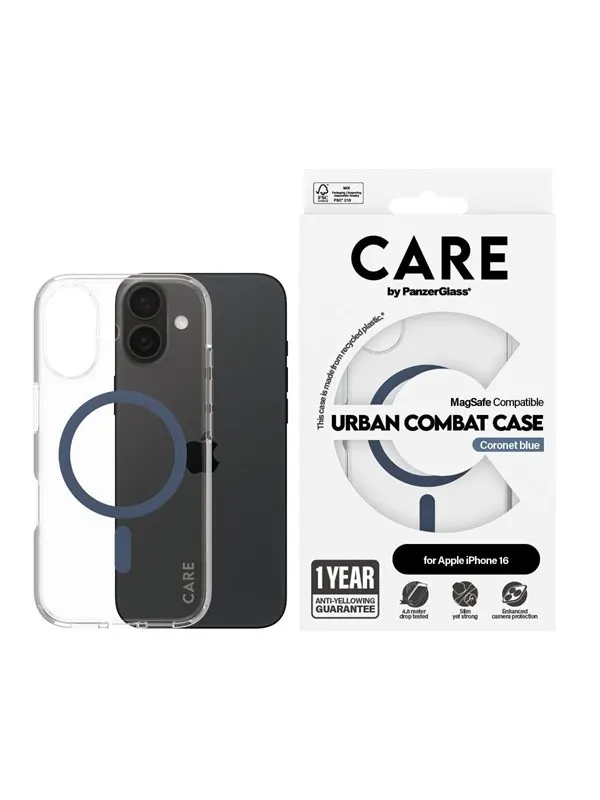 CARE by PanzerGlass Case Flagship Blue MagSafe iPhone 16
