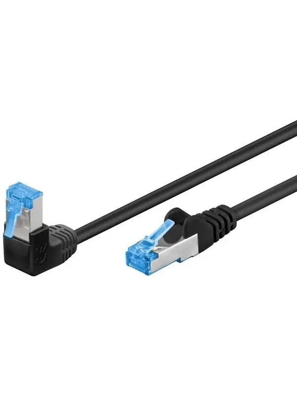 Pro LAN CAT 6A U/UTP 90° - Svart - 3m