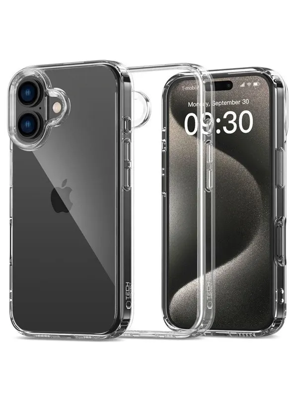 Tech-Protect FlexAir Hybrid Case for iPhone 16 - Transparent