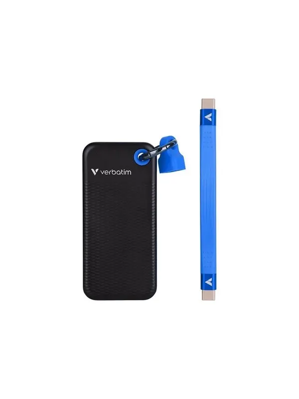 Verbatim Pocket SSD - 128GB - USB 3.2 Gen 2 - Svart / Blå