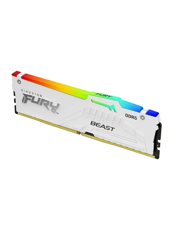 Kingston FURY Beast RGB DDR5-6400 - 16GB - CL32 - Single Channel (1 pcs) - AMD EXPO & Intel XMP - Vit med RGB