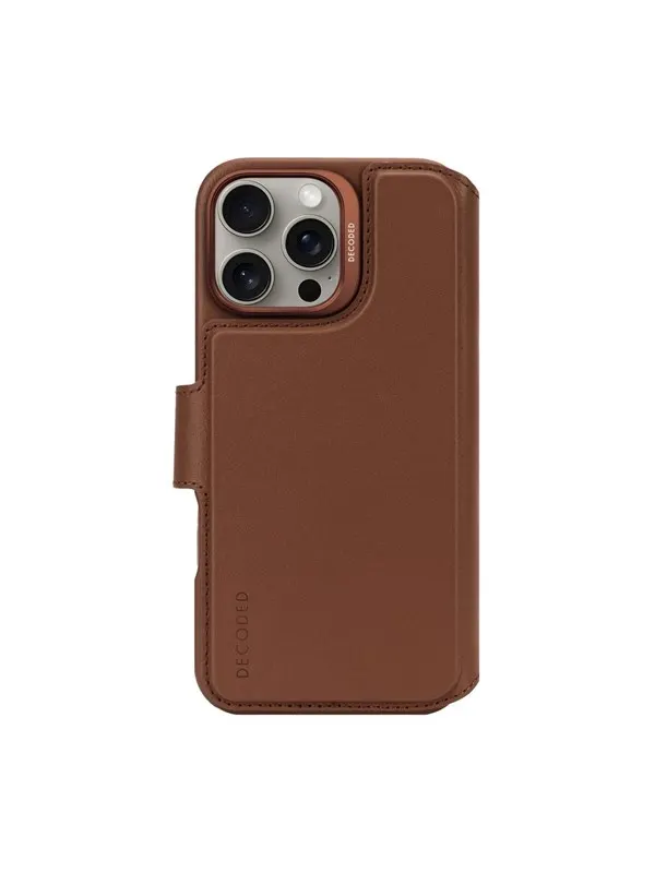 Decoded Leather Detachable Wallet for iPhone 16 Pro Max Tan