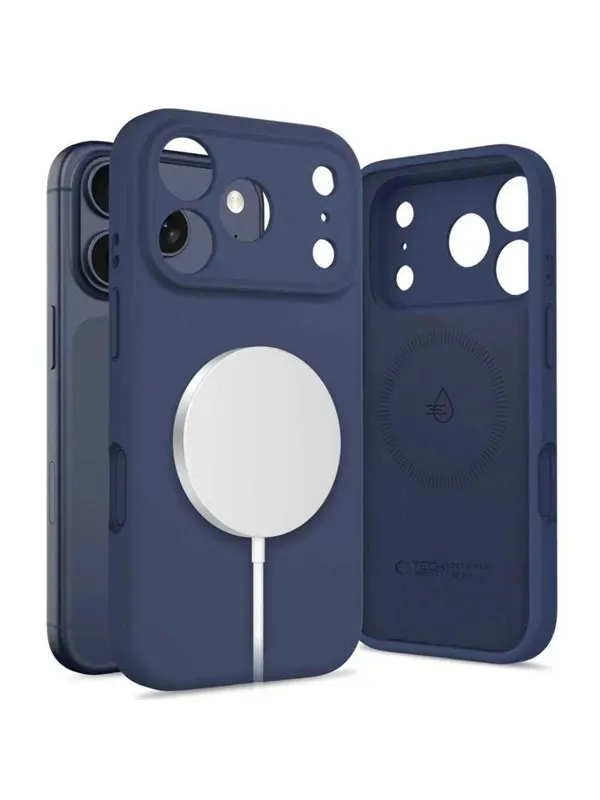 Tech-Protect Silicone MagSafe Case for iPhone 17 Pro Max - Navy Blue