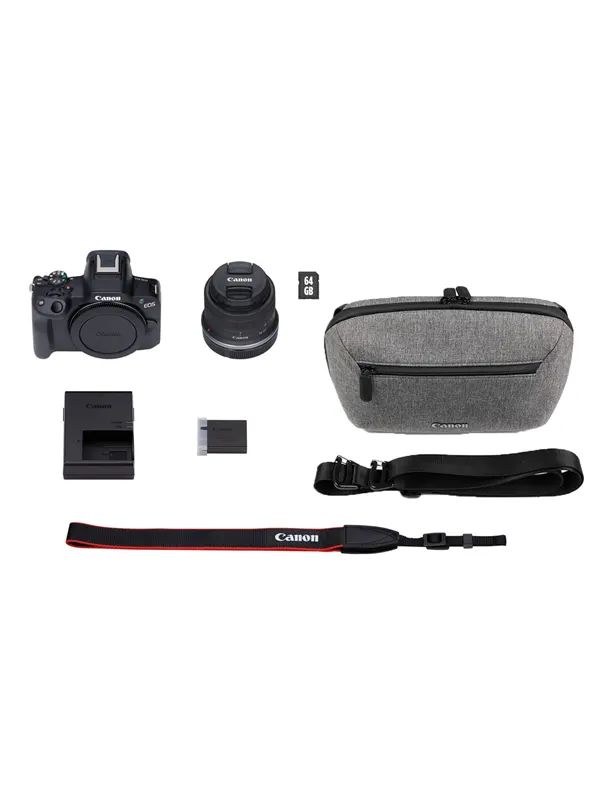 Canon EOS R50 + RF-S 18-45mm Reseset (Axelväska & 64GB SD-kort)