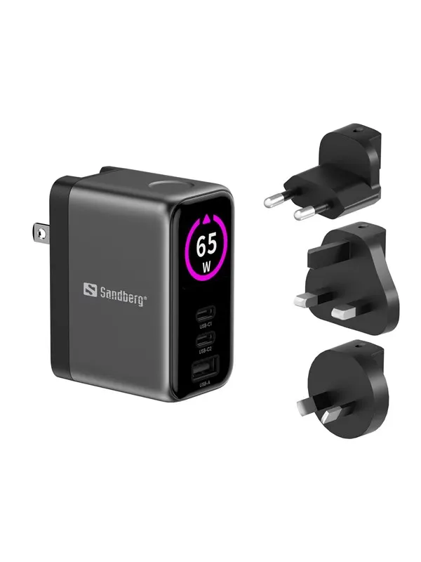 Sandberg Travel Charger PD65W Display