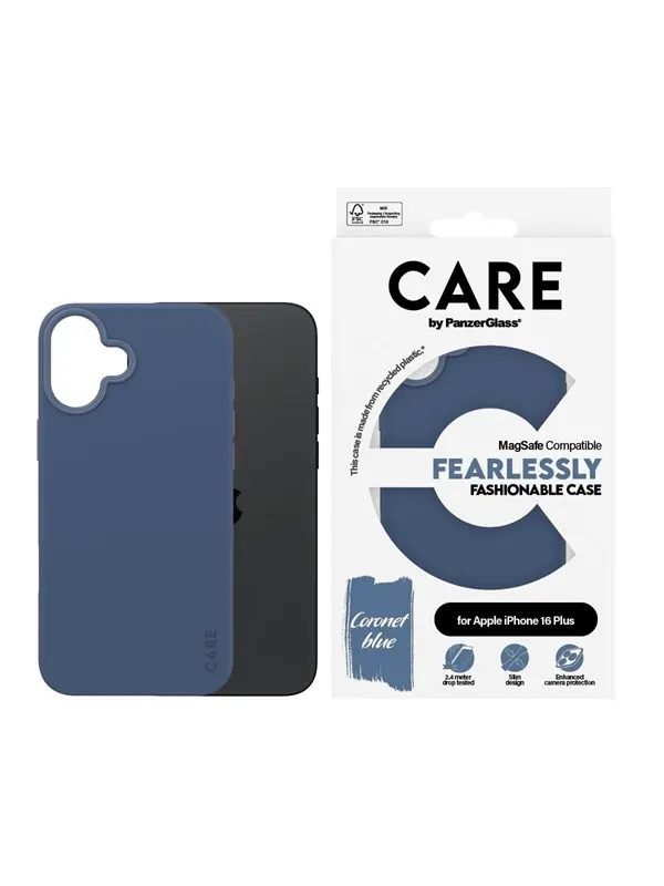 CARE by PanzerGlass Case Fashion Blue MagSafe iPhone 16 Plus