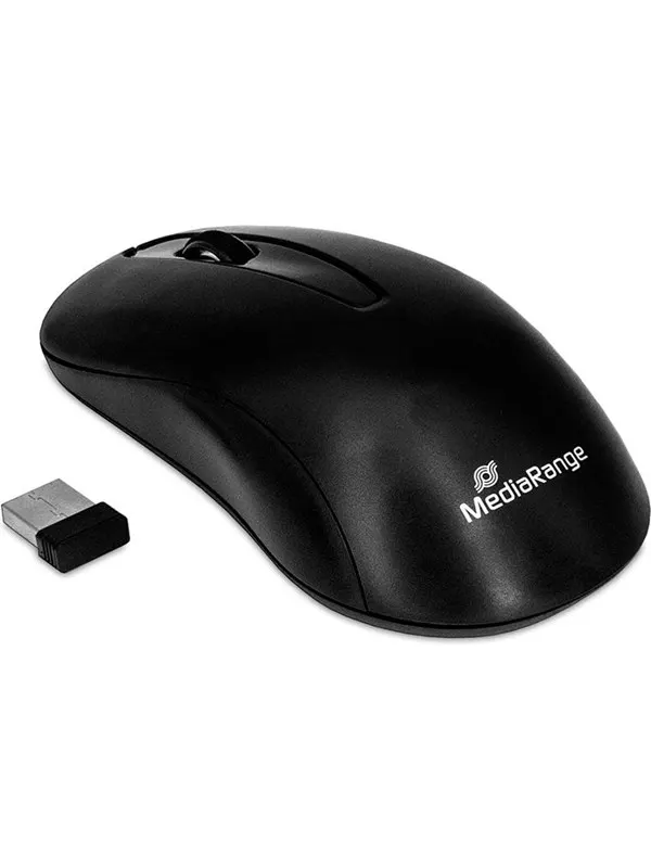 MediaRange trådlös optisk mus - Svart - Mouse - Optic - 3 knappar - Svart