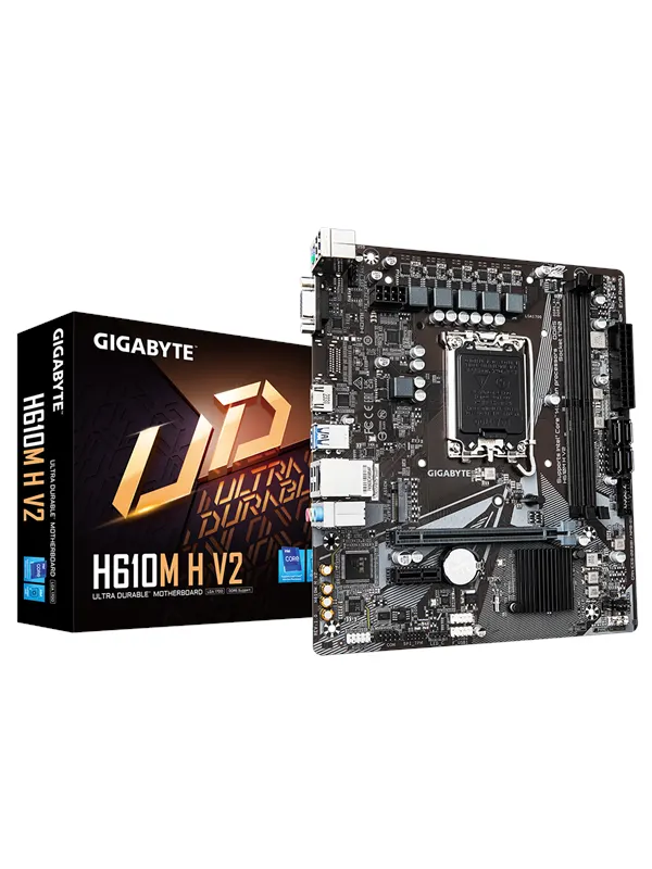GIGABYTE H610M H V2 Moderkort - Intel H610 - Intel LGA1700 - DDR5 RAM - Micro-ATX