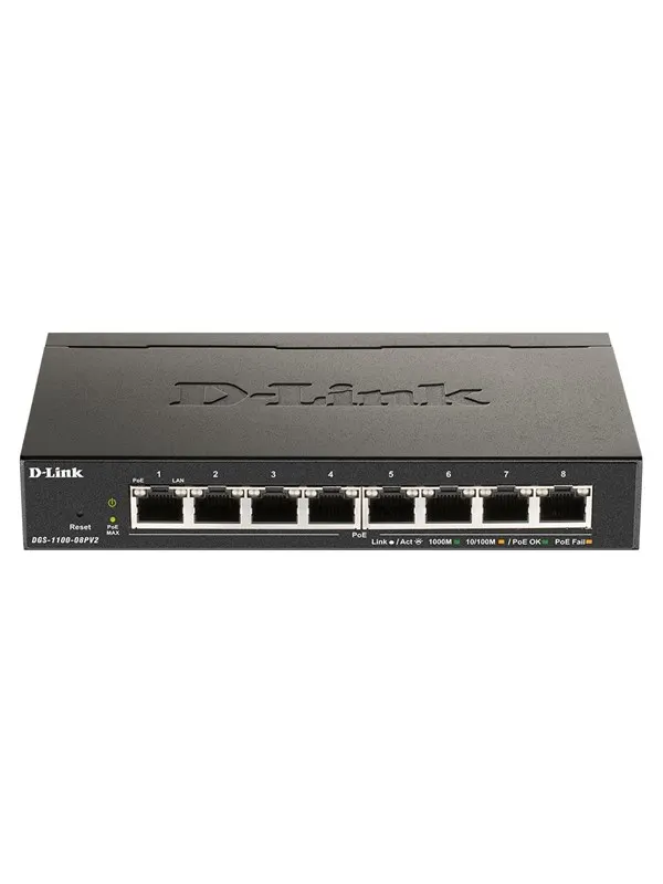 D-Link DGS-1100-08PV2 8-Port Gigabit PoE Smart Managed Switch