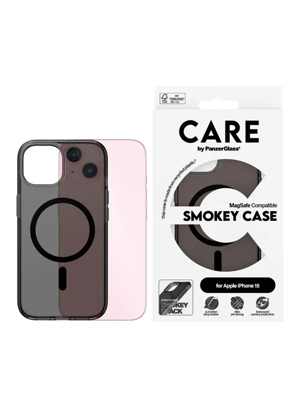CARE by PanzerGlass Flagship Case Urban Combat Smokey w. Black MagSafe iPhone 15