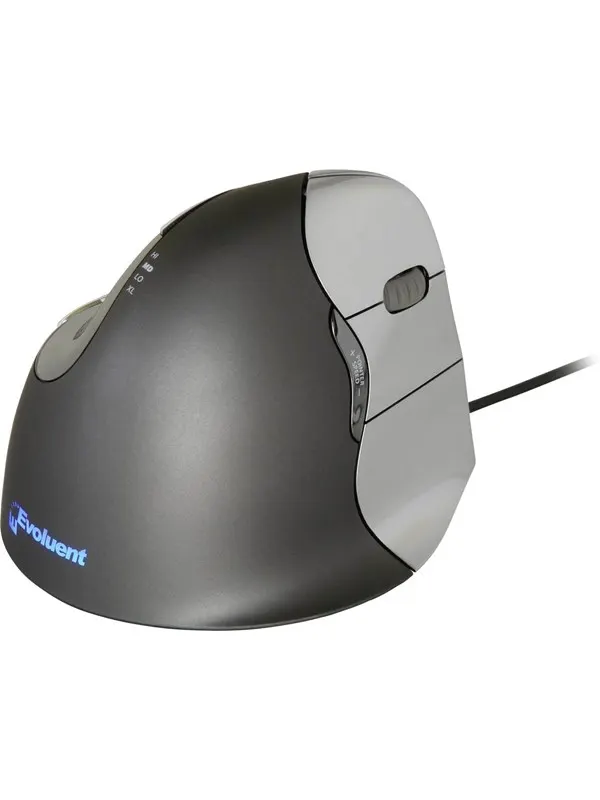 Ergonomic Solutions Evoluent Vertical Mouse 4 - Ergonomisk mus - Optic - 6 knappar - Grå