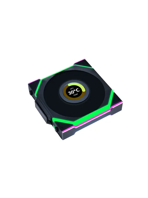 Lian Li UNI FAN SL Wireless LCD Reverse Black - Chassi fläkt - 120mm - Svart - 29 dBA