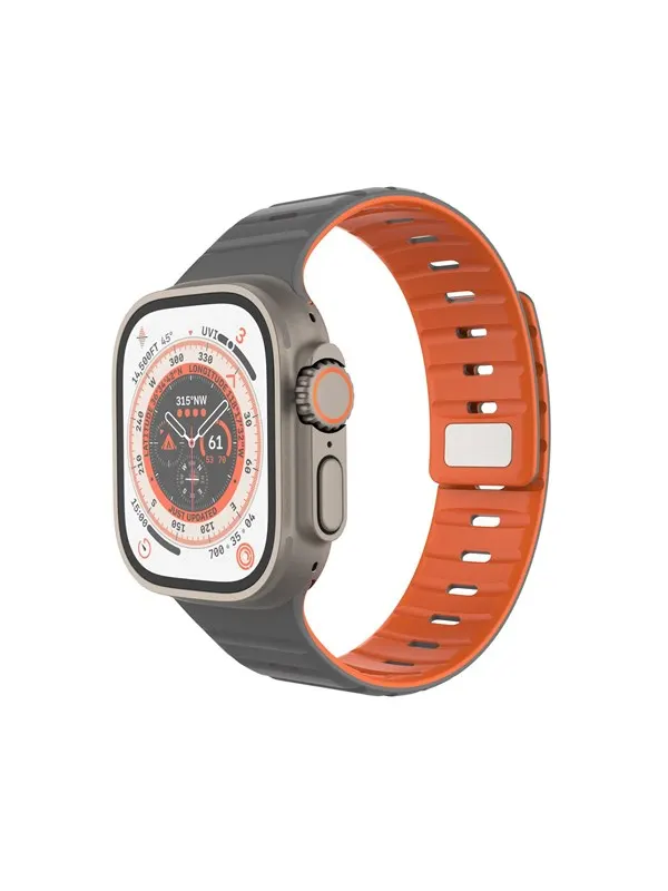 FIXED Mag Silicone Strap Apple Watch 42/44/45/46/49mm LightGrey