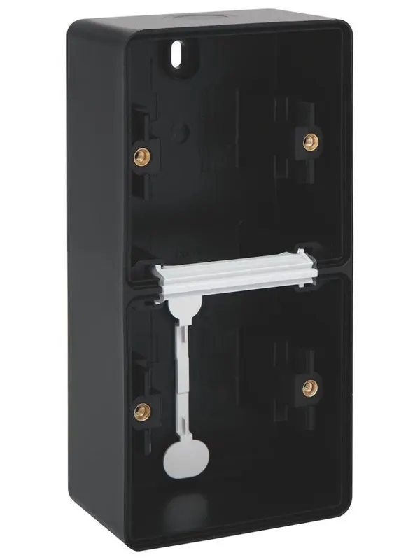 Niko-Servodan Splashproof double vertical surface-mounting box with two single flexible inputs for mounting two functions black