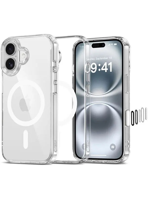Tech-Protect Flexair Hybrid CC Magsafe Case for iPhone 16 - Clear