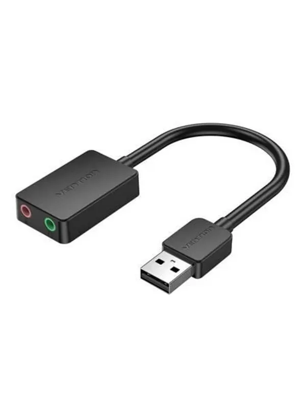 Vention External sound card USB 2.0 2-port 0.15m Black