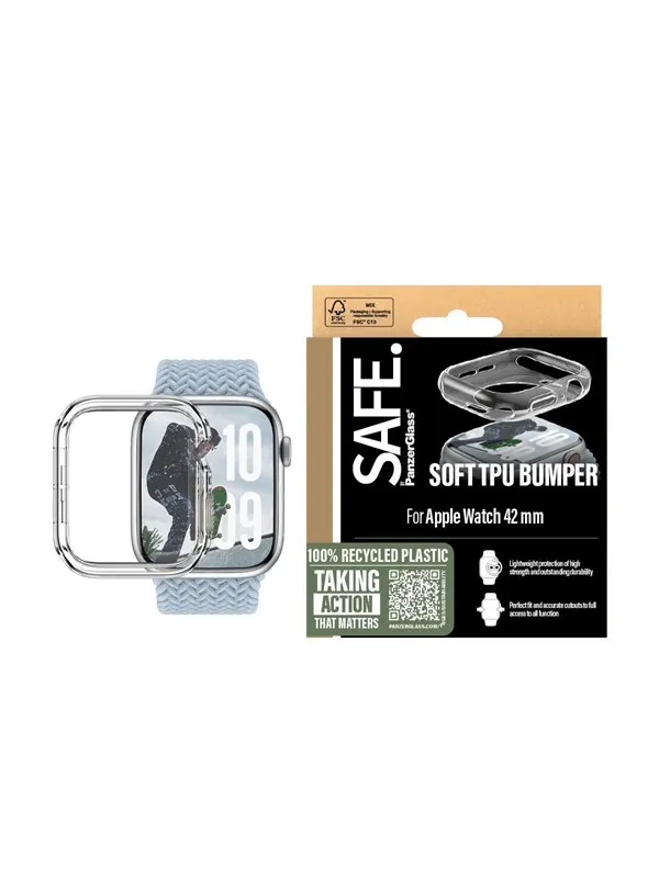 SAFE by PanzerGlass TPU Bumper Transparent Apple Watch Series 10 | 42mm