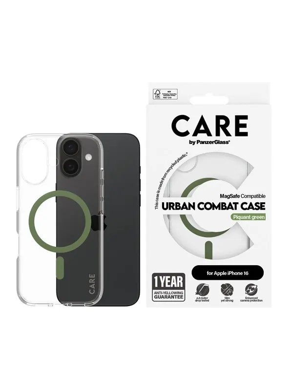 CARE by PanzerGlass Case Flagship Green MagSafe iPhone 16