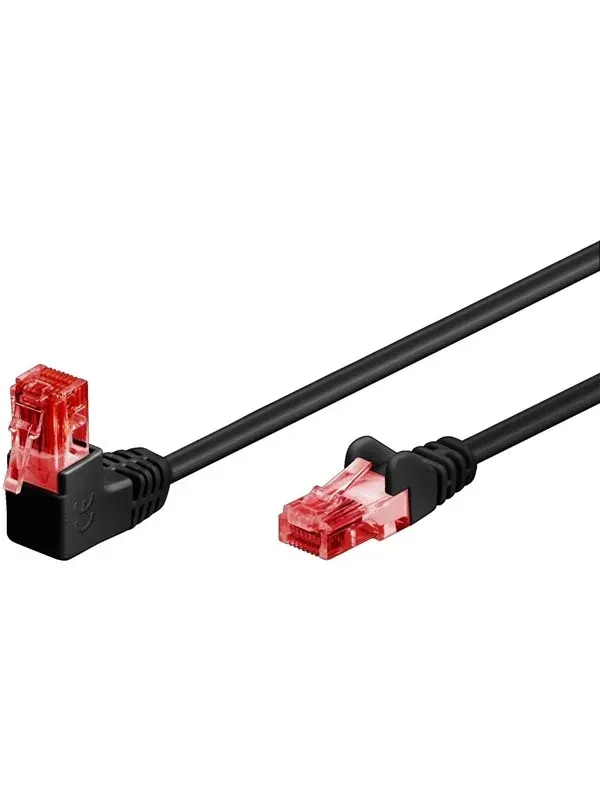 Pro LAN CAT 6 U/UTP - 90° - Svart - 3m