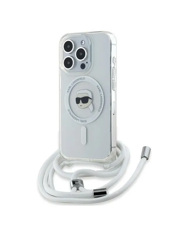Karl Lagerfeld Crossbody IML Karl Head MagSafe case for iPhone 15 Pro Max - transparent