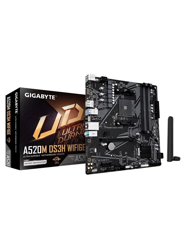 GIGABYTE A520M DS3H WIFI6E Moderkort - AMD A520 - AMD AM4 - DDR4 RAM - Micro-ATX