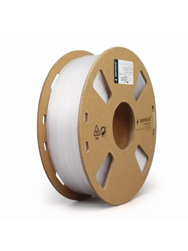 Gembird PETG (PET, PETT) filament - White - 1.75mm ø - 1 kg