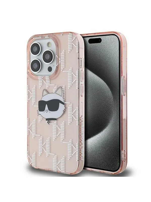 Karl Lagerfeld IML Choupette Head &amp; Monogram case for iPhone 13 Pro Max - pink
