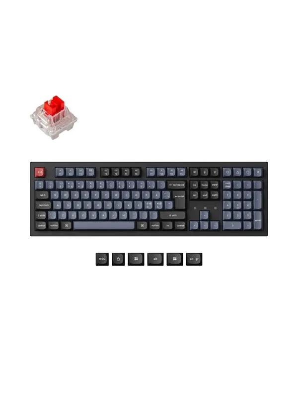 Keychron K10 Pro QMK/VIA Wireless RGB Hot Swap K Pro Red - Gaming Tangentbord - Nordisk - Svart