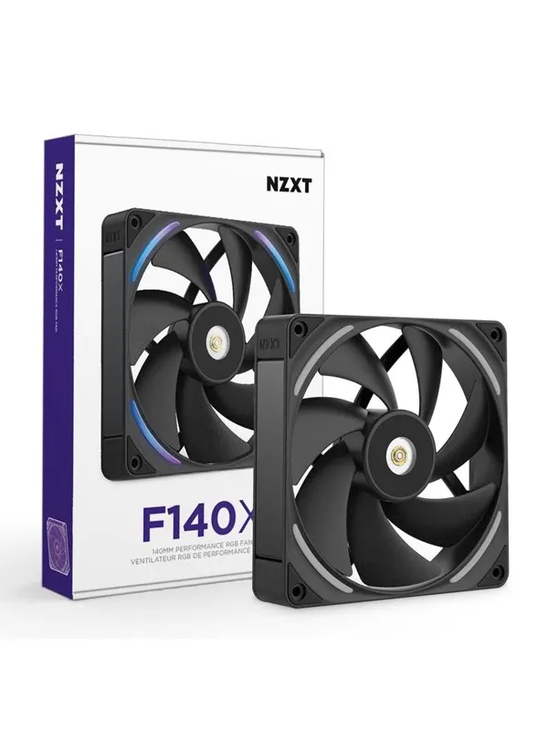 NZXT F140X - Chassi fläkt - 140mm - Svart med RGB LED - 41 dBA