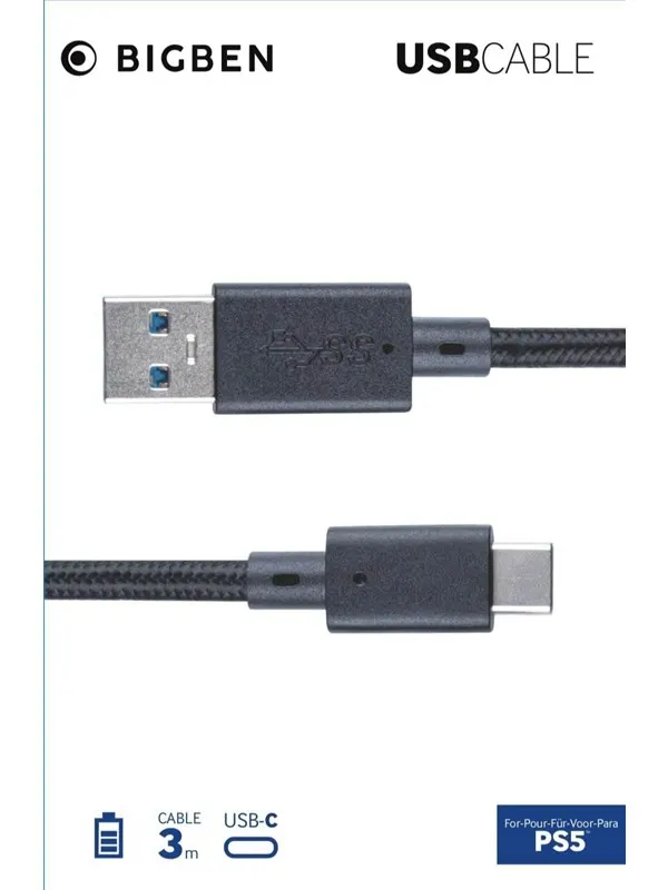 NACON USB-Cable for PS5 - 3 m - Miscellaneous Game console charger / data cable - Sony PlayStation 5