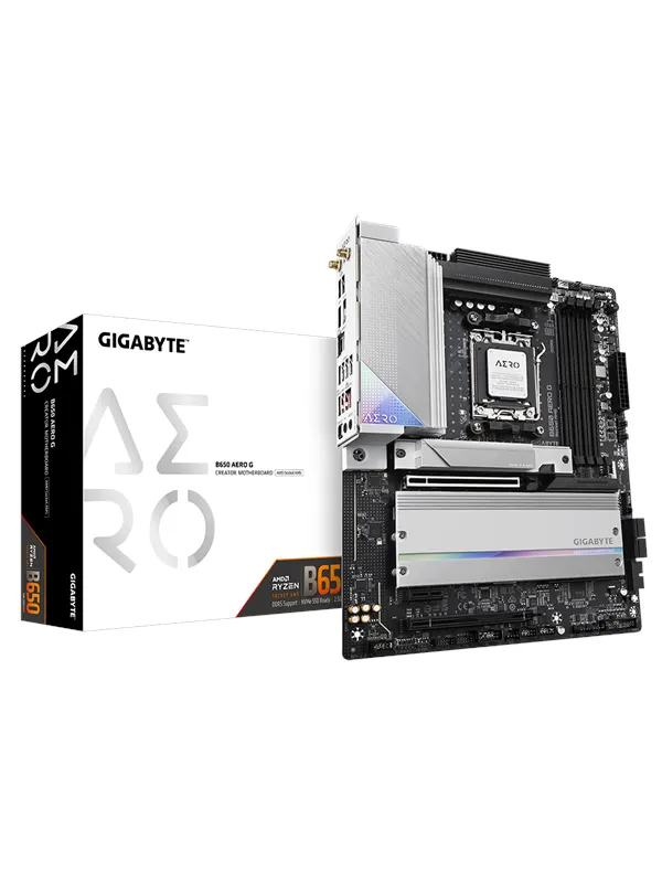 GIGABYTE B650 AERO G Moderkort - AMD B650 - AMD AM5 - DDR5 RAM - ATX