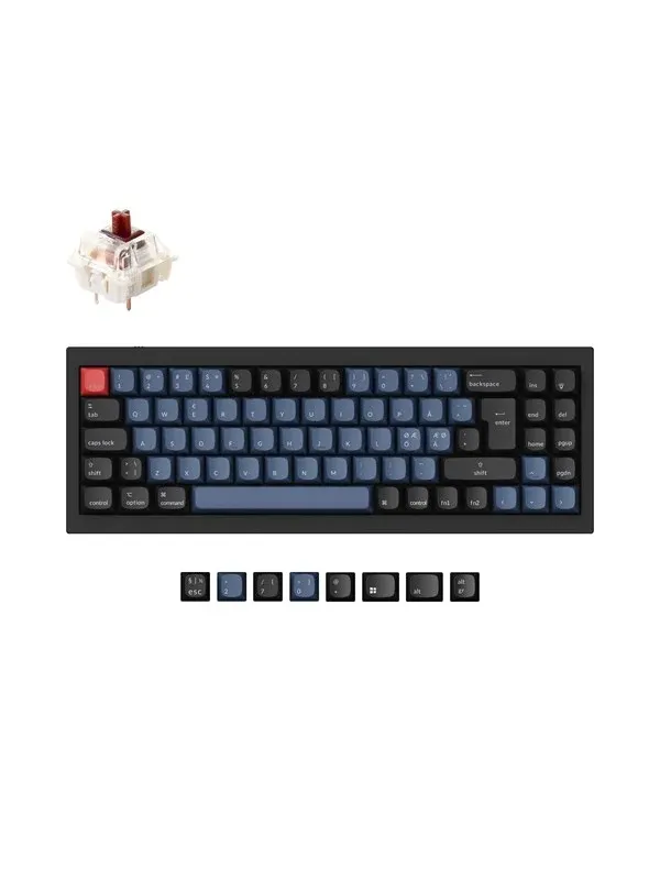 Keychron Q7 QMK Wired - Gateron G Pro Brown - Gaming Keyboard - Utan numpad - Nordisk - Svart