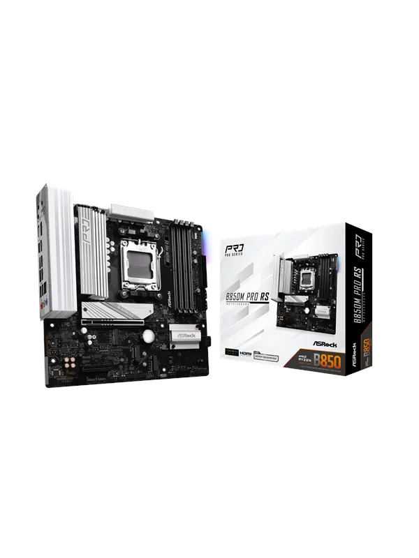 ASRock B850M Pro RS Moderkort - AMD B850 - AMD AM5 - DDR5 RAM - Micro-ATX