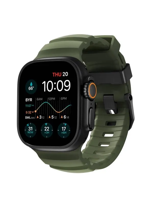Nomad Rocky Point Band - 45mm | Forest| Black Hardware