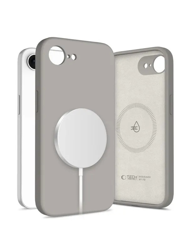 Tech-Protect Silicone MagSafe Case for iPhone 16e / 17e - Gray