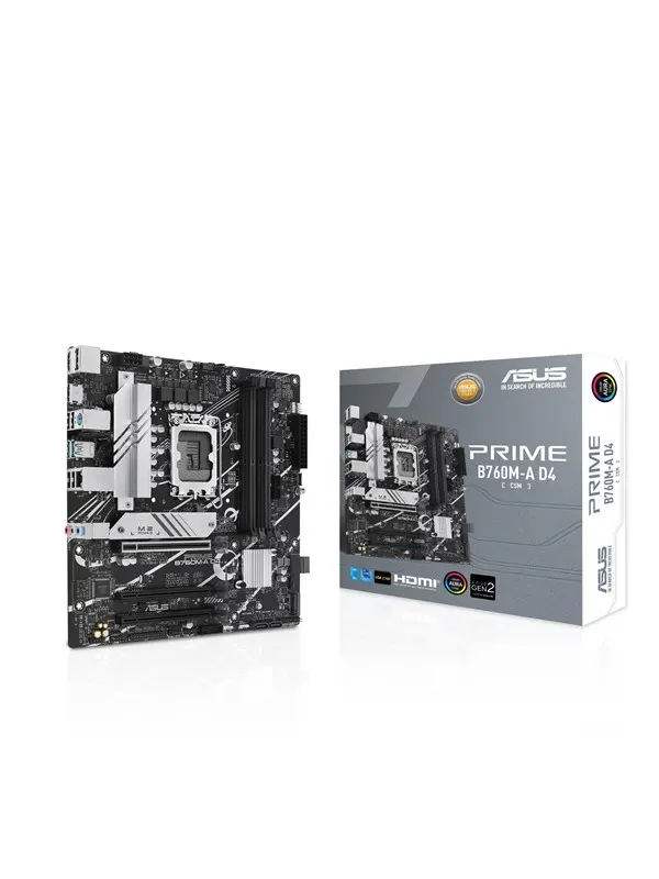 ASUS PRIME B760M-A D4-CSM (V2) Moderkort - Intel B760 - Intel LGA1700 - DDR4 RAM - Micro-ATX