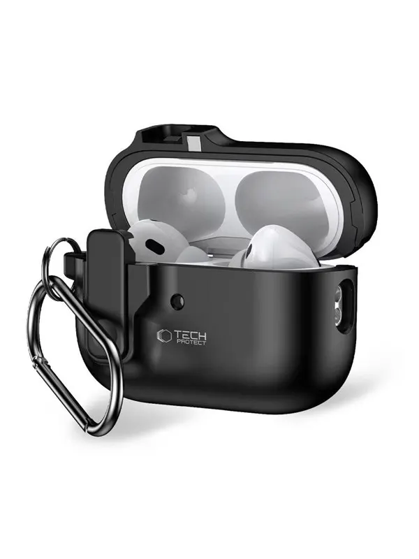 Tech-Protect Slim Hook Case with Carabiner for Apple AirPods Pro 1/2 - Black