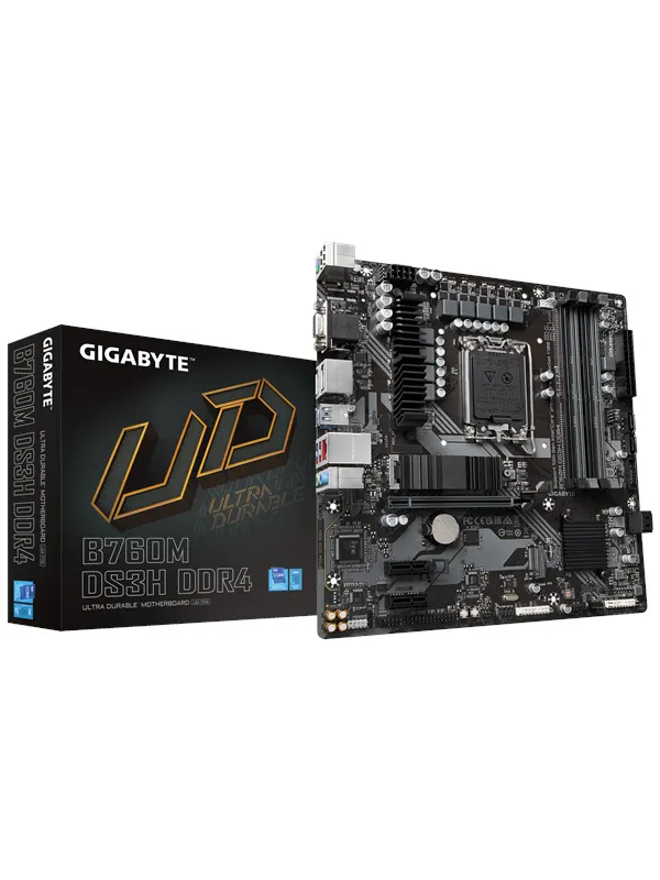 GIGABYTE B760M DS3H DDR4 Moderkort - Intel B760 - Intel LGA1700 - DDR4 RAM - Micro-ATX
