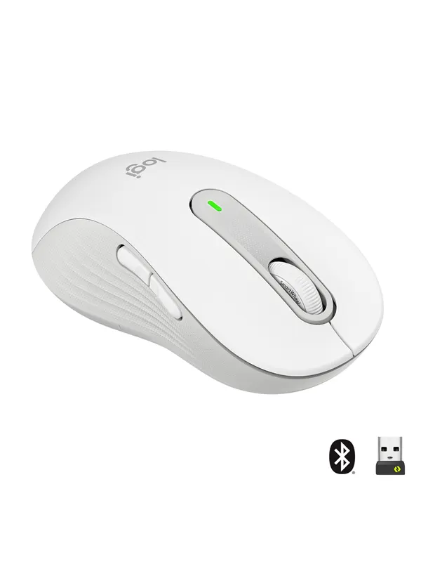 Logitech Signature M650 Large Wireless Off-White (Left Handed) - Mouse - Optic - 5 knappar - Vit