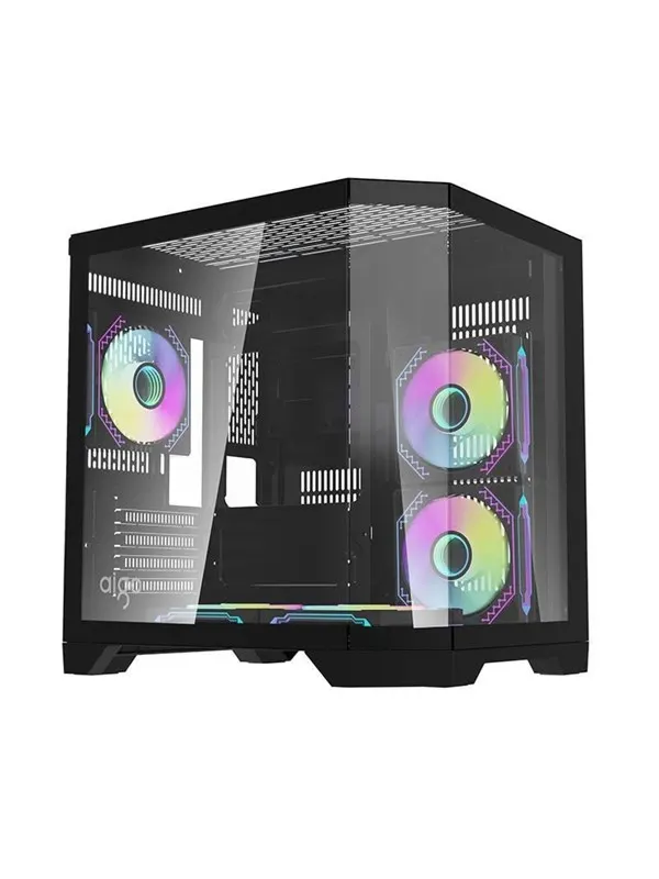 Darkflash FT350 Computer Case with 5 ARGB Fans - Black - Chassi - Svart