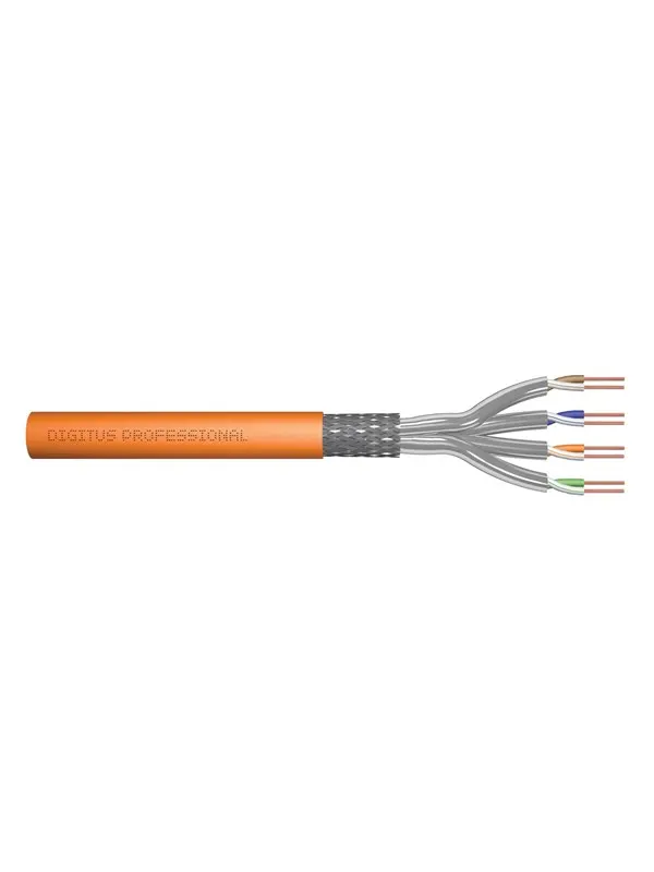 DIGITUS CAT 7 S-FTP Installation Cable - 100m - Orange - 100m