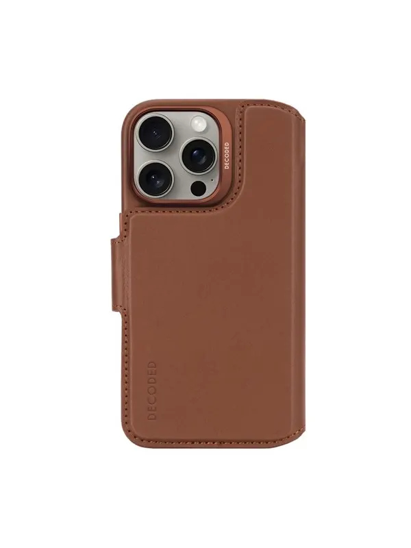 Decoded Leather Detachable Wallet for iPhone 16 Pro Tan