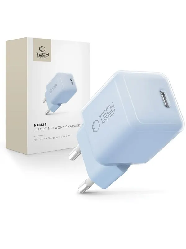Tech-Protect NCM25 USB-C PD 25W AC Charger - Blue